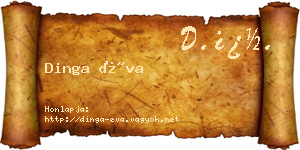 Dinga Éva névjegykártya